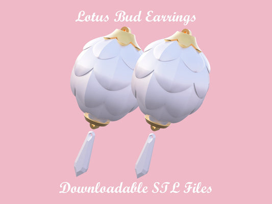 Lotus Bud Earrings - Downloadable STL Files - Wild - Tears - TOTK Cosplay Items