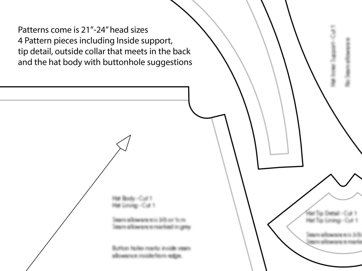 Witch Hat - Hennin Hat - Pointed Princess Hat - Cosplay Pattern (Digital PDF Download)