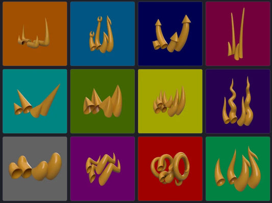 All Horns Megapack - 12 Zodiac Style Horn Sets - Digital Download - Cosplay STL Files