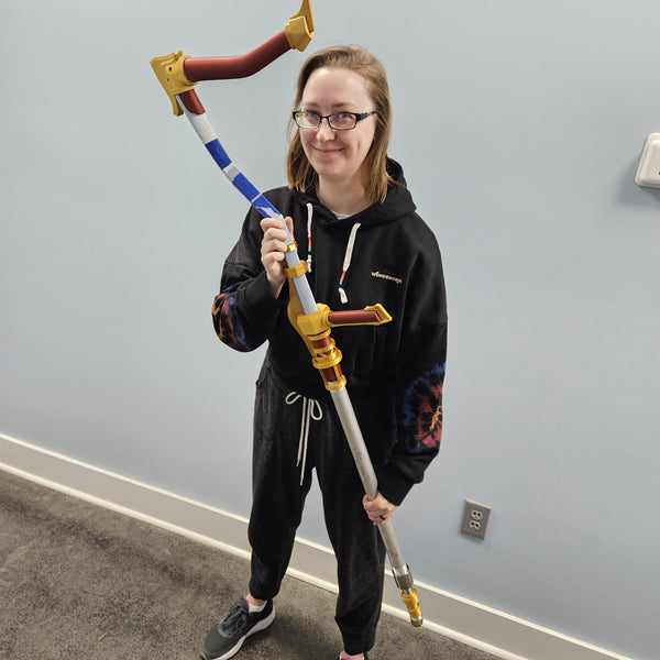 Viktor's cane. A functional prop that has been made by dozens of cosplayers now, designed to print at home, support weight and be as show-accurate as possible. Accepts real weight and can be adjusted to the user's height.