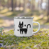 Witch's Black Cat Enamel Mug